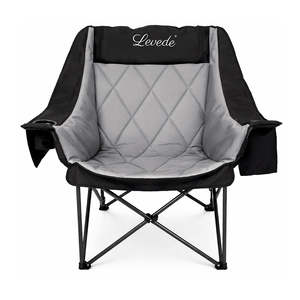 Outdoor Furniture: Levede Folding Camping Chair Extra Large Outdoor Portable Fishing Travel Seat