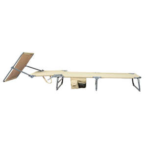 Outdoor Furniture: Levede Foldable Lounge Chairs with Canopy Khaki