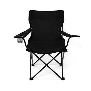 Outdoor Furniture: Levede Camping Chairs Folding Arm Foldable Black