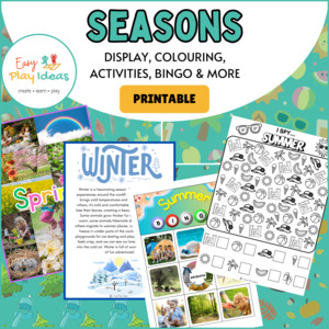 Products: Seasons of the Year Posters, Sorting Activities, BINGO & Printable Small World