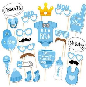 Cake Toppers And Birthday Banners: It's a Boy Baby Shower Party Photo Props Set (Clearance)