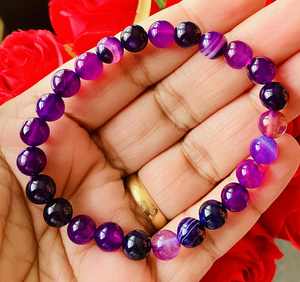 Natural Stones Bracelets: Purple Agate Bracelet