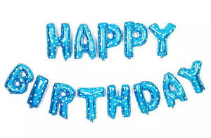 Happy Birthday Foil Banner (Blue) Clearance