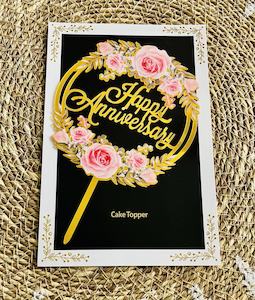Cake Toppers And Birthday Banners: Anniversary Cake Topper (Clearance)