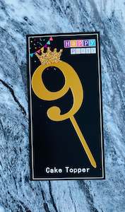 Cake Toppers And Birthday Banners: Number Cake Topper 9 (Clearance)