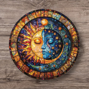 Sun-Moon Wooden Puzzle