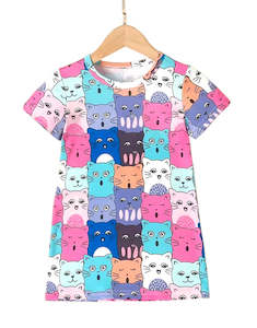 Kids Clothing: Kids Cats Dress (Clearance)
