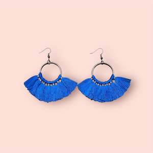 Earrings: Blue Tassel Earrings