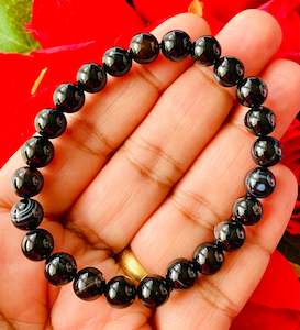 Black Striped Agate Bracelet