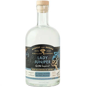 Non Alcoholic Spirits: Barnes & Brown Lady Juniper Gin Inspired Non Alcoholic Spirit 700ml