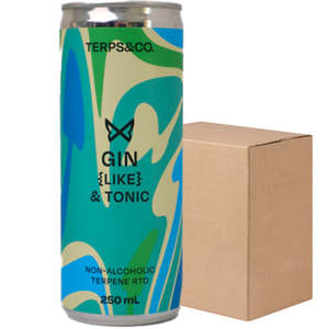 Non Alcoholic Spirits: Terps & Co Gin-like & Tonic Non-Alcoholic RTD Case (24x250ml)