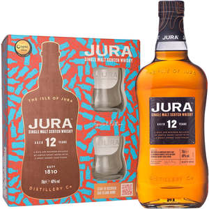 Jura 12YO Single Malt Whisky 700ml Giftpack with Glasses