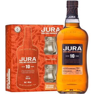 Jura 10YO Single Malt Whisky 700ml Giftpack with Glasses