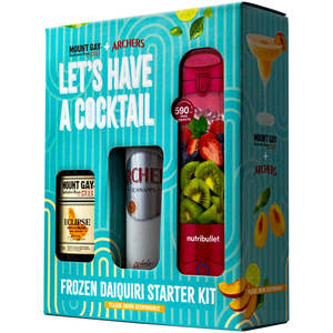 Mount Gay x Archers Peach Schnapps 2x700ml Frozen Daiquiri Giftpack with Nutri Bullet