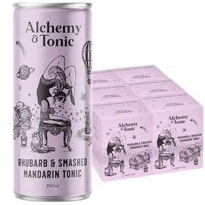 Under 50: Alchemy & Tonic Smashed Rhubarb & Mandarin Tonic Water Slab (24x250ml Can)