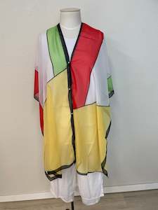 BEACH SHAWL PEARL BUTTON COVER UP