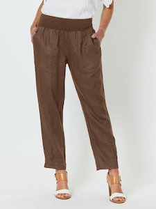 Bottoms: SARAH RIB WAIST LINEN PANT