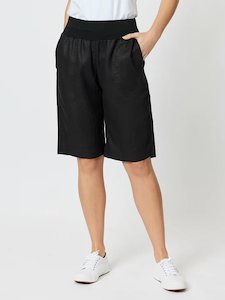 Bottoms: RIBBED WAIST LINEN SHORT