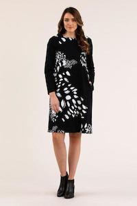 FALLING LEAVES PRINT DRESS