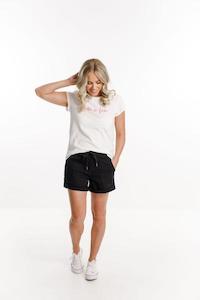 LAGOON DENIM CUT OFFS JET BLACK