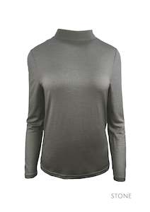 WOMEN'S 100% MERINO WOOL (210) LONG SLEEVE TURTLE NECK JUMPER STONE