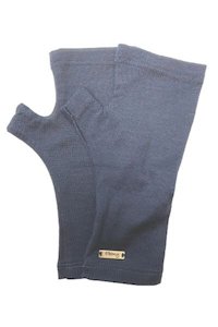 Ebony: MERINO WOOL FINGERLESS GLOVES INDI BLUE