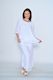 Round Neck 3/4 Sleeve Layered Top White