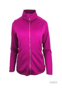 Merino Cardigans Womens Merino Wool Nz: WOMENS MERINO JACKET 100% WOOLLEN CURVED PANELS LONG SLEEVES RASPBERRY