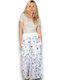 Elastic Waist Linen Pant Linen Wild Garden White