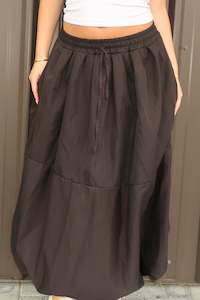 DUNE ROAD BUBBLE HEM MAXI SKIRT
