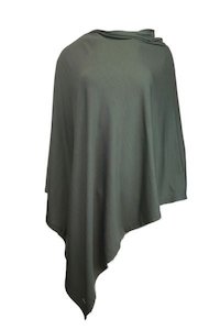 100% MERINO WOOL PONCHO EASY STYLE LAYER KHAKI