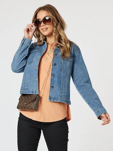 Threadz: RETRO DENIM JACKET WASHED DENIM