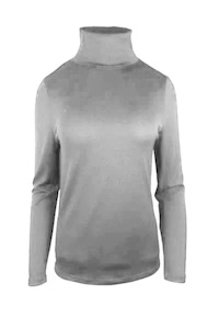 WOMENS 100% MERINO (210) LONG SLEEVE HIGH NECK TOP STARLIGHT