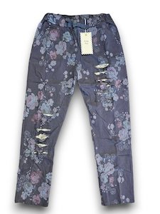 Pants: RIPPED JOGGER PANTS HIGH TEA NAVY
