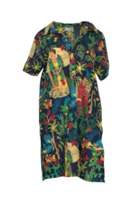 COTTON TUNIC DRESS WITH COLLAR AND POCKETS