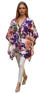 COTTON COVER UP WHITE/PURPLE/BLUE MULTI