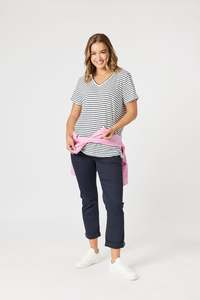 TONIC STRIPE TEE NAVY/WHITE