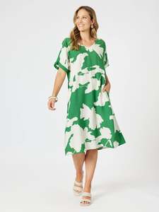 Clarity: BARCELONA PRINT DRESS ELM/NATURAL