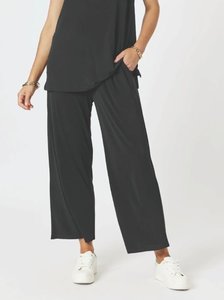 TRAVEL JERSEY WIDE LEG PANT BLACK