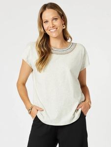 Clarity: CROSS STITCH TEE NATURAL