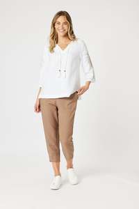 LINO TAPERED LEG PANT NUTMEG