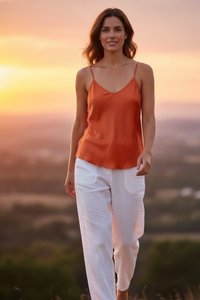 MODAL SATIN CAMI RUST