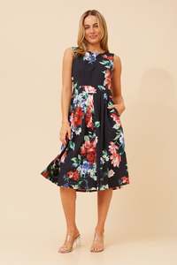 FLORAL FIT AND FLARE DRESS
