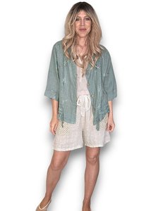 Jackets Coats: C'EST LA VIE DRAWSTRING JACKET SAGE