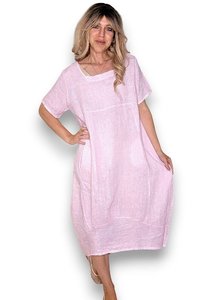 MID SLEEVE MAXI DRESS BUBBLEGUM
