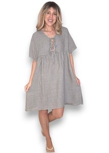 Helga May: DEUX RIBBON DRESS BEIGE