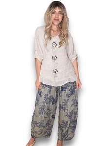 BARREL LINEN PANTS FRENCH TOILLE MOCHA