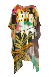 SILK KAFTAN ABSTRACT GEO