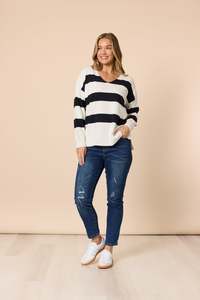 Tops: CREW STRIPE KNIT