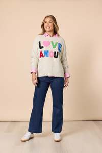 Jumpers: LOVE AMOUR KNIT NATURAL